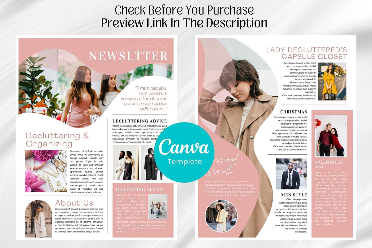 Canva newsletter template for fashion preview 2
