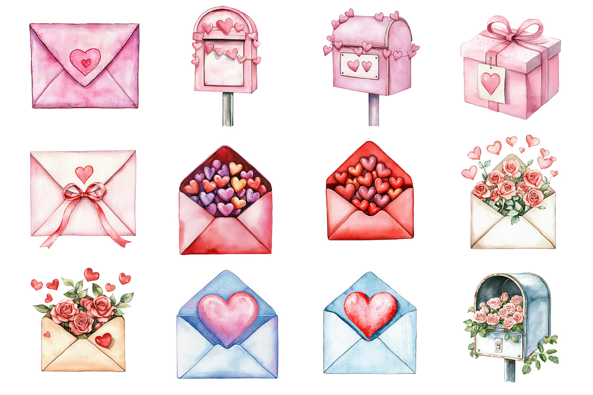 Valentines Mail Clipart, an Illustration by Design Market (Photo 2 of 3)