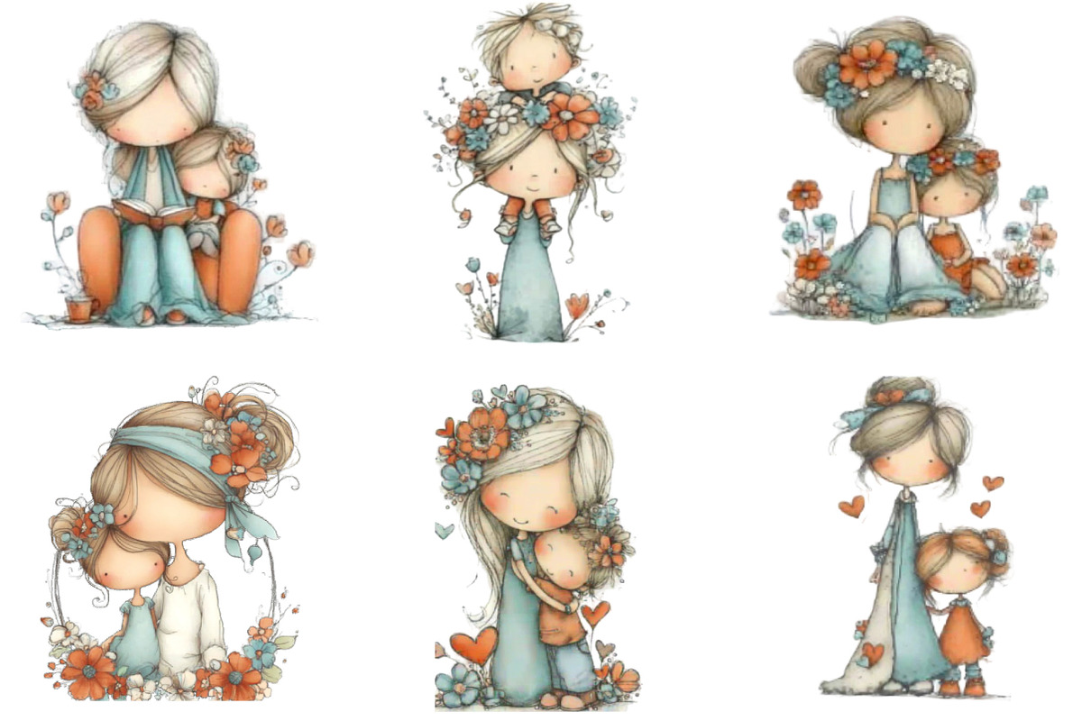 Whimsical Cute Mother's Day Clipart, an Illustration by Designking (Photo 4 of 5)