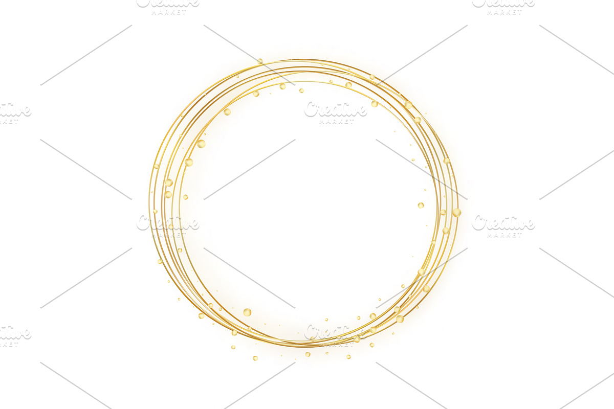 Gold thin round glitter frame, an Illustration by Quarta