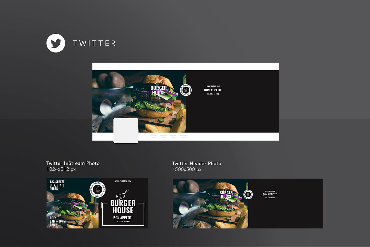 Social Media Pack | Burger House, a Social Media Template by Amber Graphics (Photo 3 of 10)