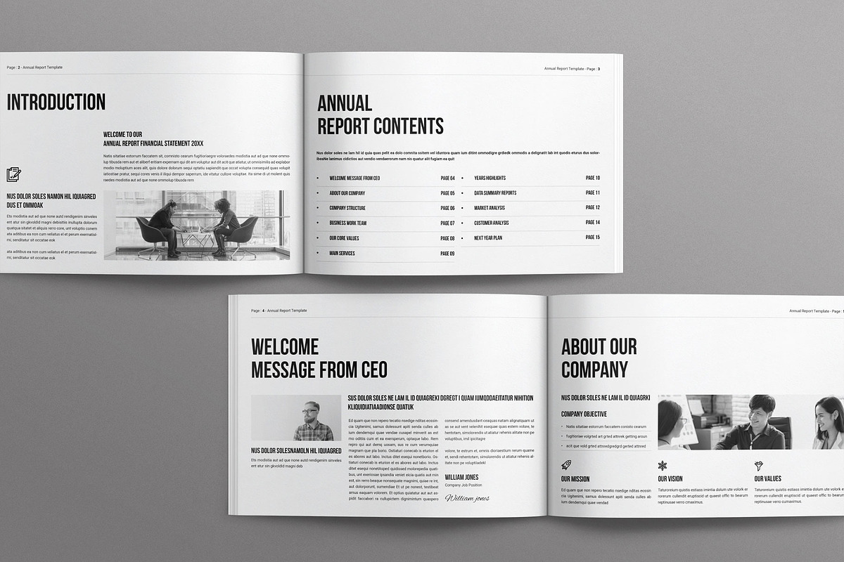 Annual Report Template Landscape, a Brochure Template by Work-Envance (Photo 3 of 8)