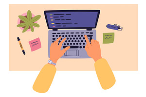 Programmer creates computer program, a Technology Illustration by Vectorbuum