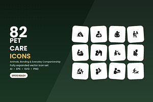 Pet Care Icons, a Solid Icon by Symbolic Language