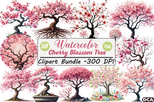 Japanese Cherry Blossom Tree, an Illustration by DreamCafeArt