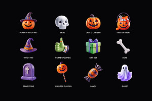 Halloween 3D Icons Pack