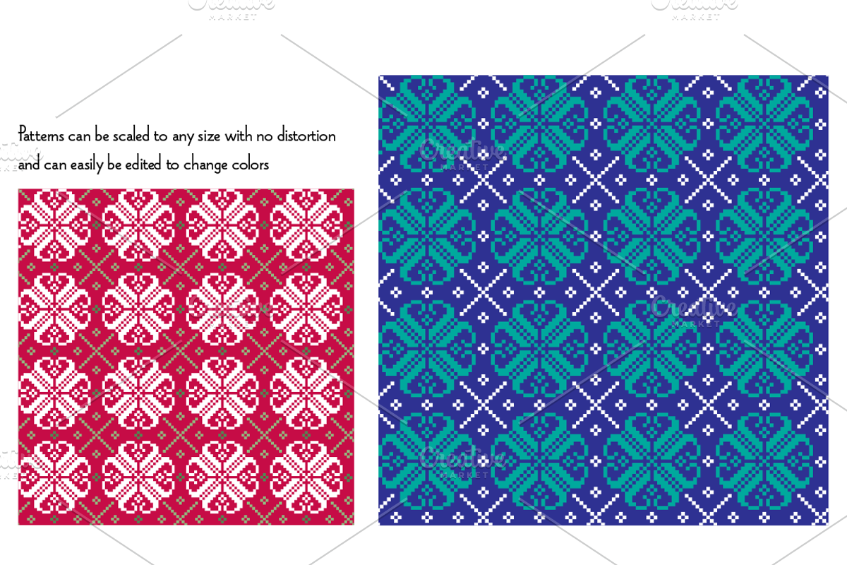 Seamless Scandinavian Patterns preview 3