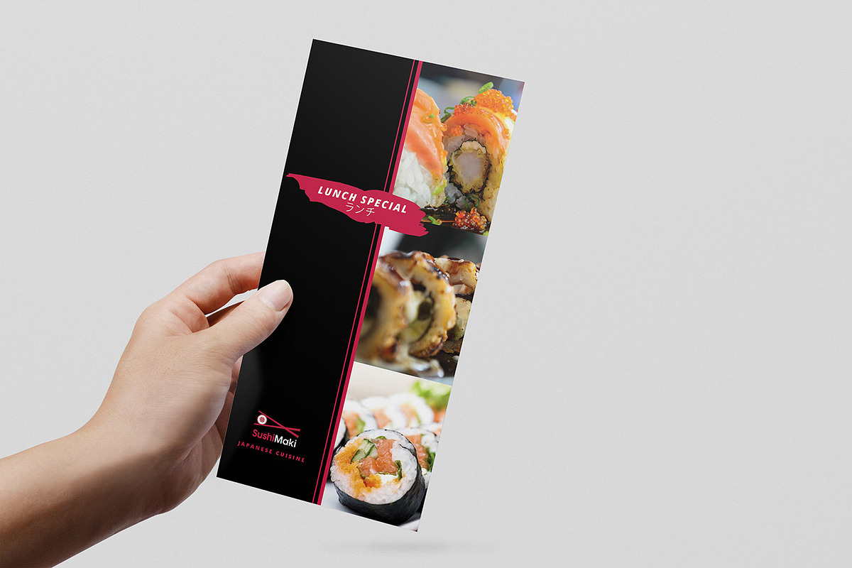 Sushi Restaurant DL Card Template, a Card Template by BrandPacks