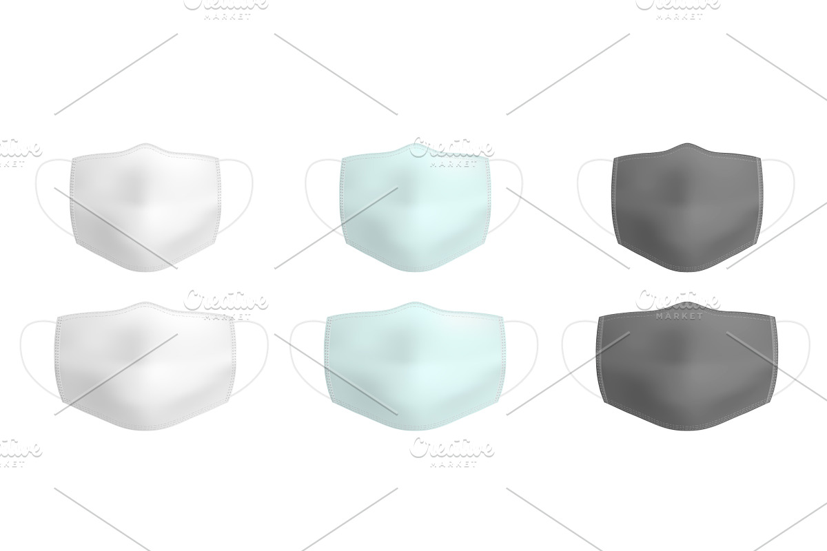 Color medical masks, a Mask Mockup by Kseniia_designer's shop
