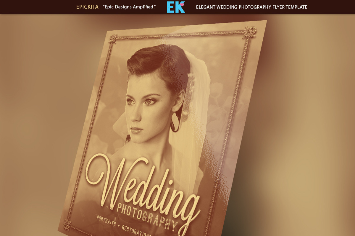 Elegant Wedding Photography Flyer, a Flyer Template by Epickita (Photo 1 of 3)