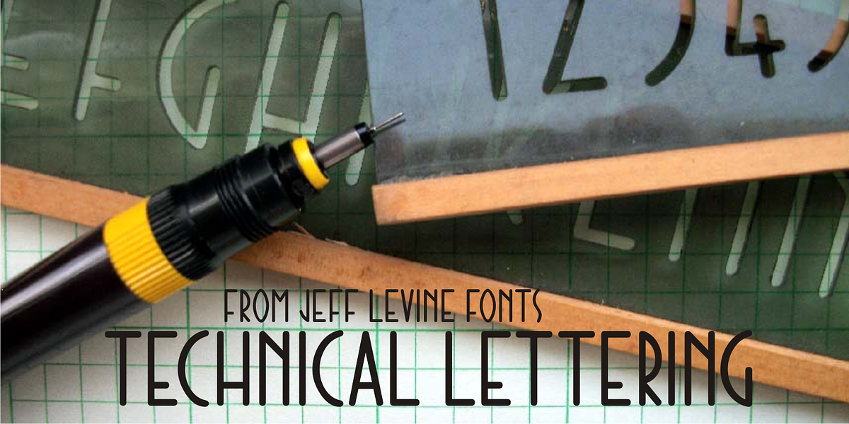 Technical Lettering JNL, a Sans Serif Font by Jeff Levine Fonts
