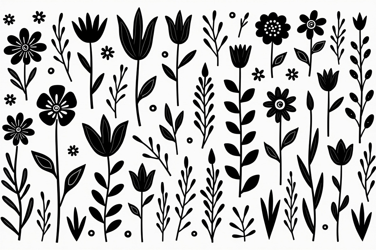 Whimsical Hand Drawn Floral Set, an Illustration by jahid234 (Photo 4 of 10)