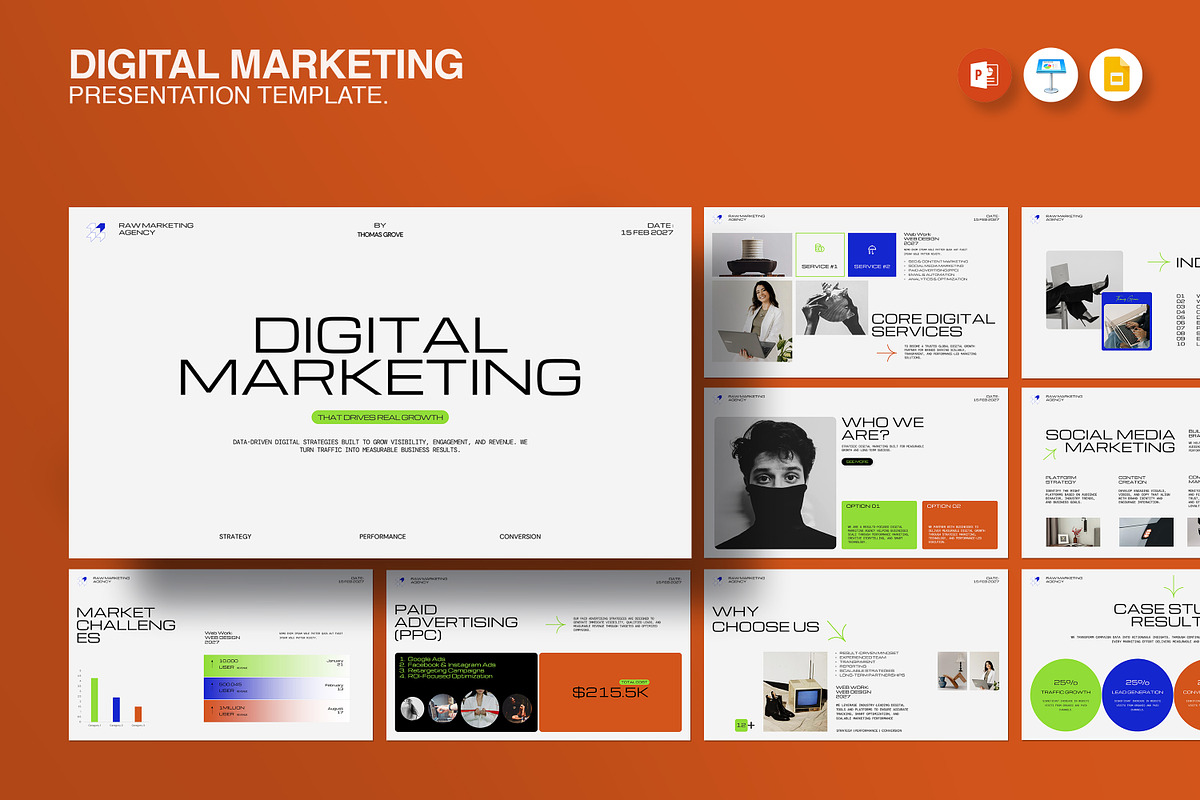 Digital Marketing Presentation, a Presentation Template by evgenystudio (Photo 1 of 9)