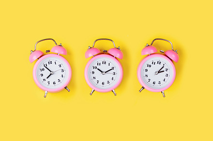 Three pink alarm clocks containing alarm, clock, and activities, an Arts & Entertainment Photo by Maria Igisheva