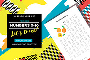 Let's Trace Numbers 0-10. Worksheets, an Education Illustration by Masherdraws (Thumbnail 1 of 4)