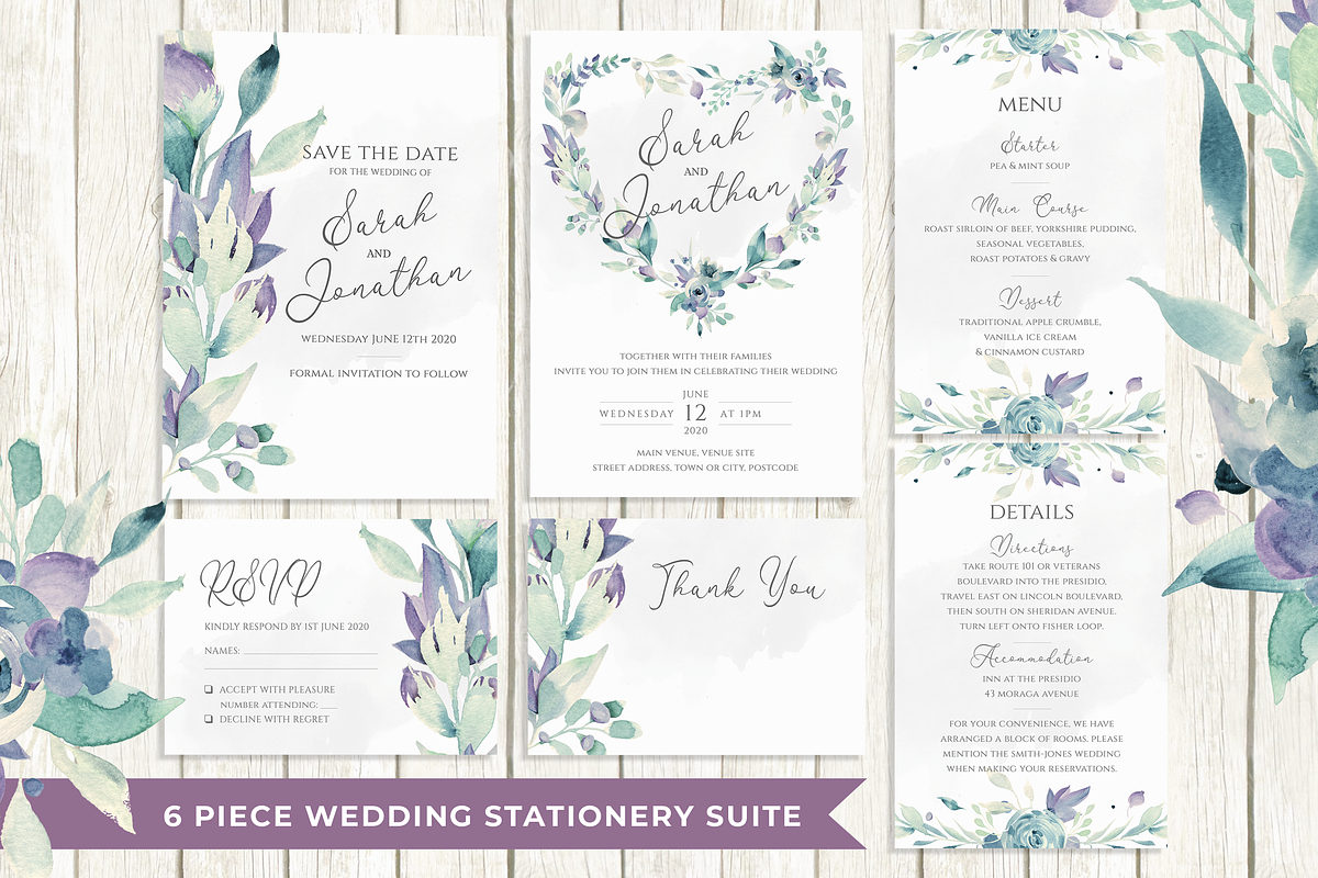 Mountain Summer 6 Piece Wedding Set, an Invitation Template by R Whitehurst Design (Photo 2 of 6)