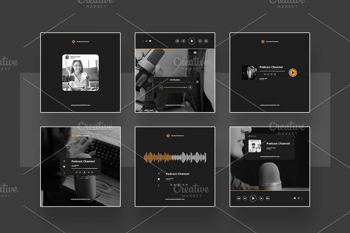 Set of Podcast Instagram Template, a Social Media Template by Dimas Rizki Pratama (Photo 6 of 12)