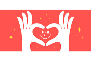 Hand sign Heart Love. Happy, an Object Illustration by Foxys Graphic