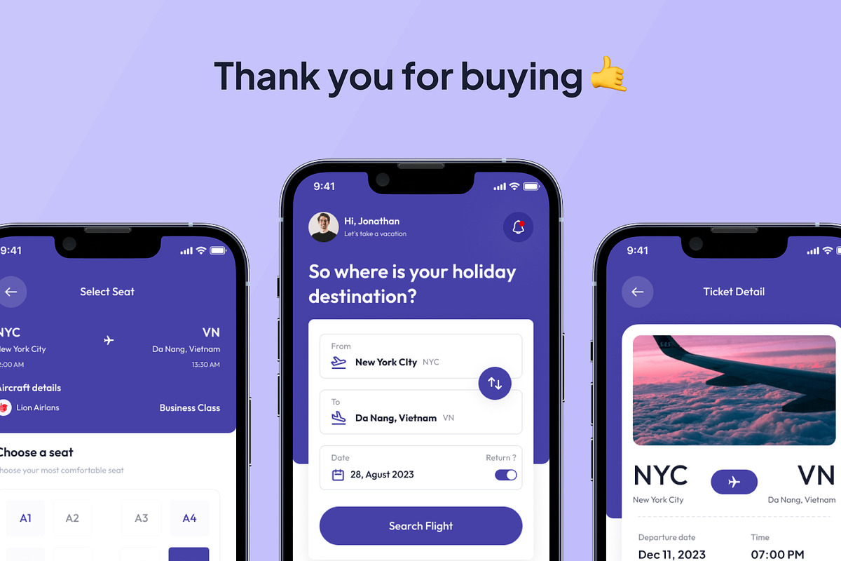 Arrived - Flight Booking App Ui Kits, an UI Kit Template by Minialis (Photo 5 of 6)