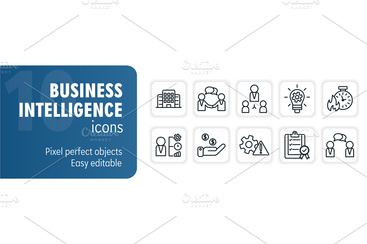 Set of 10 business intelligence, a Person Illustration by Aimagenarium@gmail.com