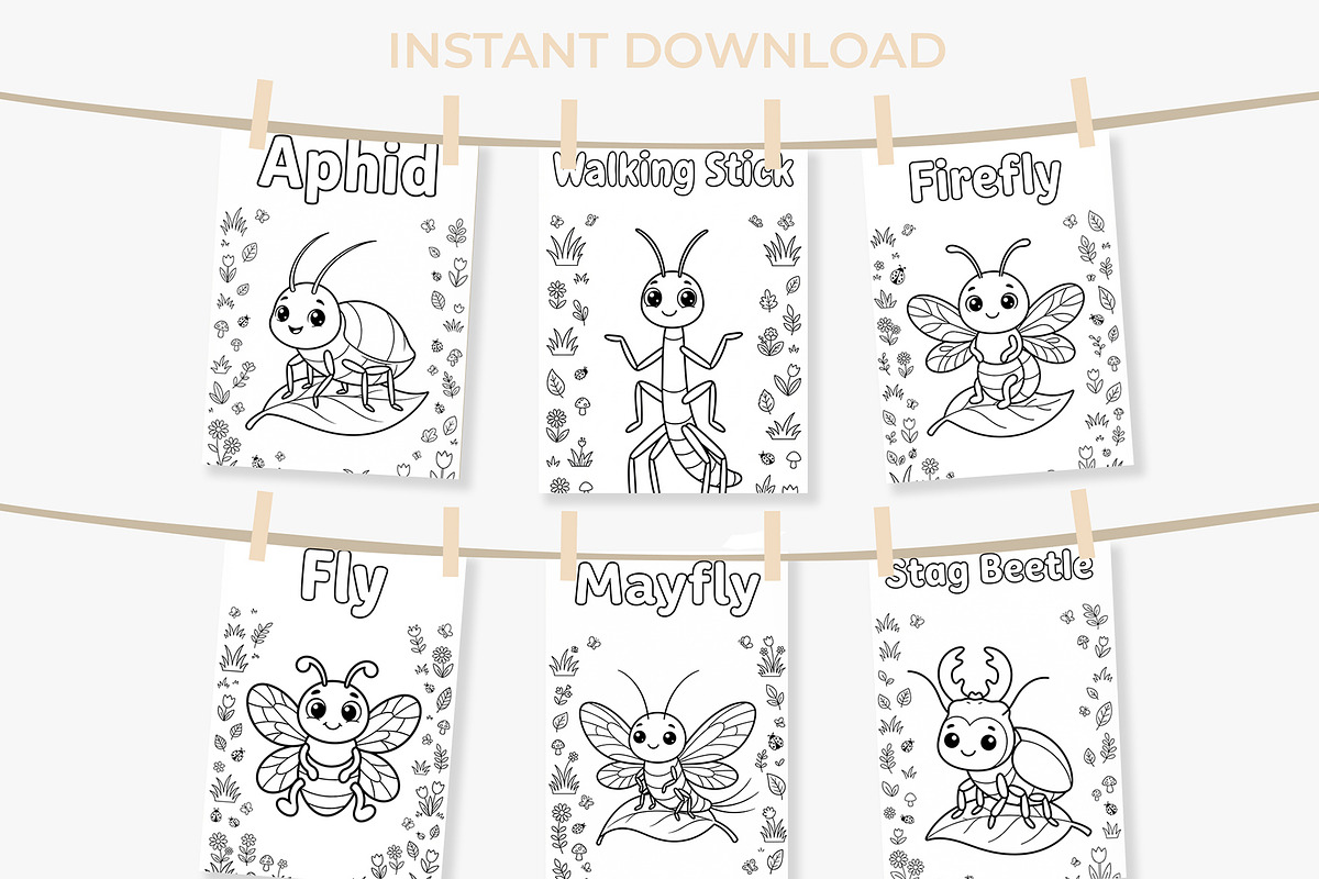 Insect Coloring Book for Kids, an Education Illustration by Mohammad Sarfaraz (Photo 5 of 13)