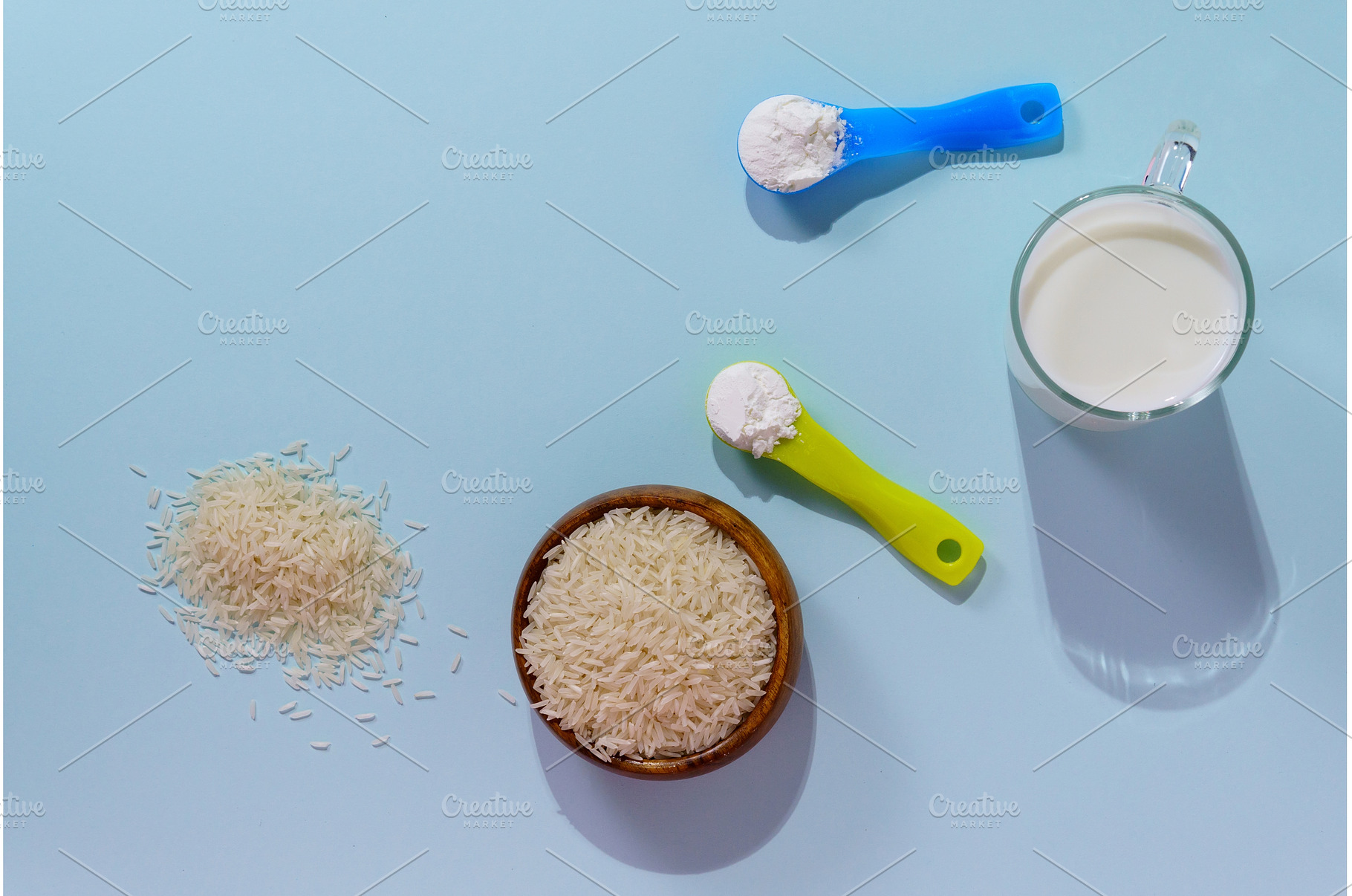 Powdered vegan rice milk. A glass of, a Food & Drink Photo by darksoul72