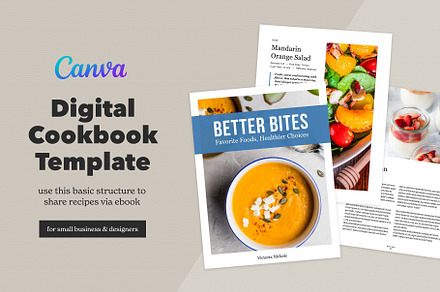 Canva Digital Cookbook Template, a Brochure Template by Dandymark