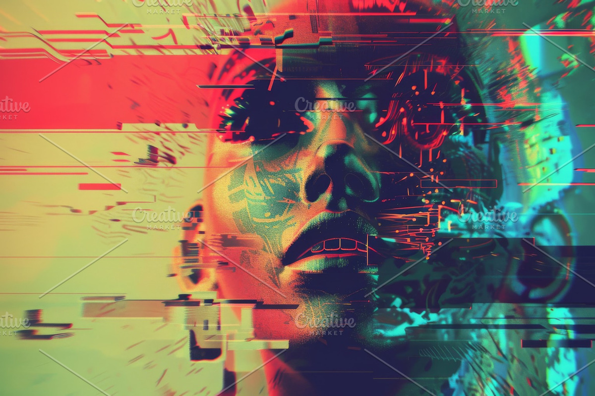 90 Glitch faces, a Person Illustration by Handmadefont (Photo 19 of 94)