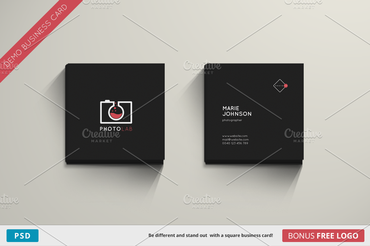 PhotoLab Business Card - Square, a Business Card Template by SketoNeto (Photo 1 of 5)