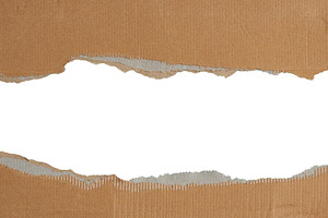 Torn edges of brown paper on a white background, space for writi, a Background Photo by ndanko