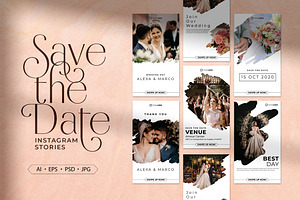 Save The Date Instagram Stories, a Social Media Template by Jiwstudio