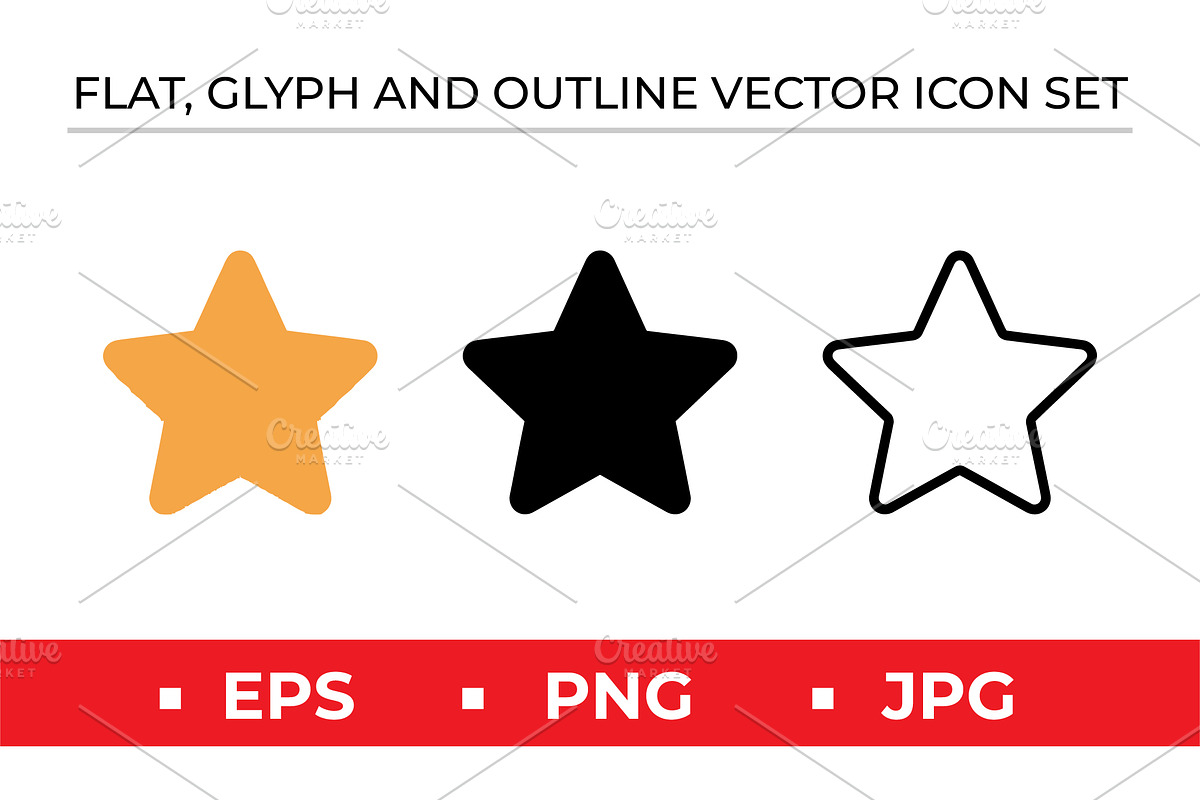 Star Icons Vector Set Orange Black, an Outline Icon by Artonix (Photo 1 of 2)