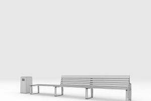 3D Model Bench Park 52