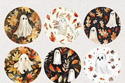 Autumn Halloween Ghost Patterns, a Pattern Graphic by Natural Planners (Thumbnail 3 of 4)