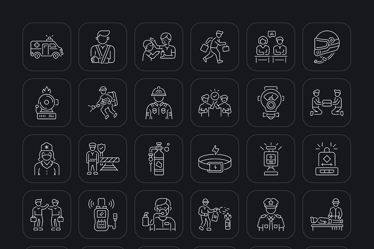 Help and Emergency Icons Set, an Outline Icon by Prosymbols (Photo 7 of 8)