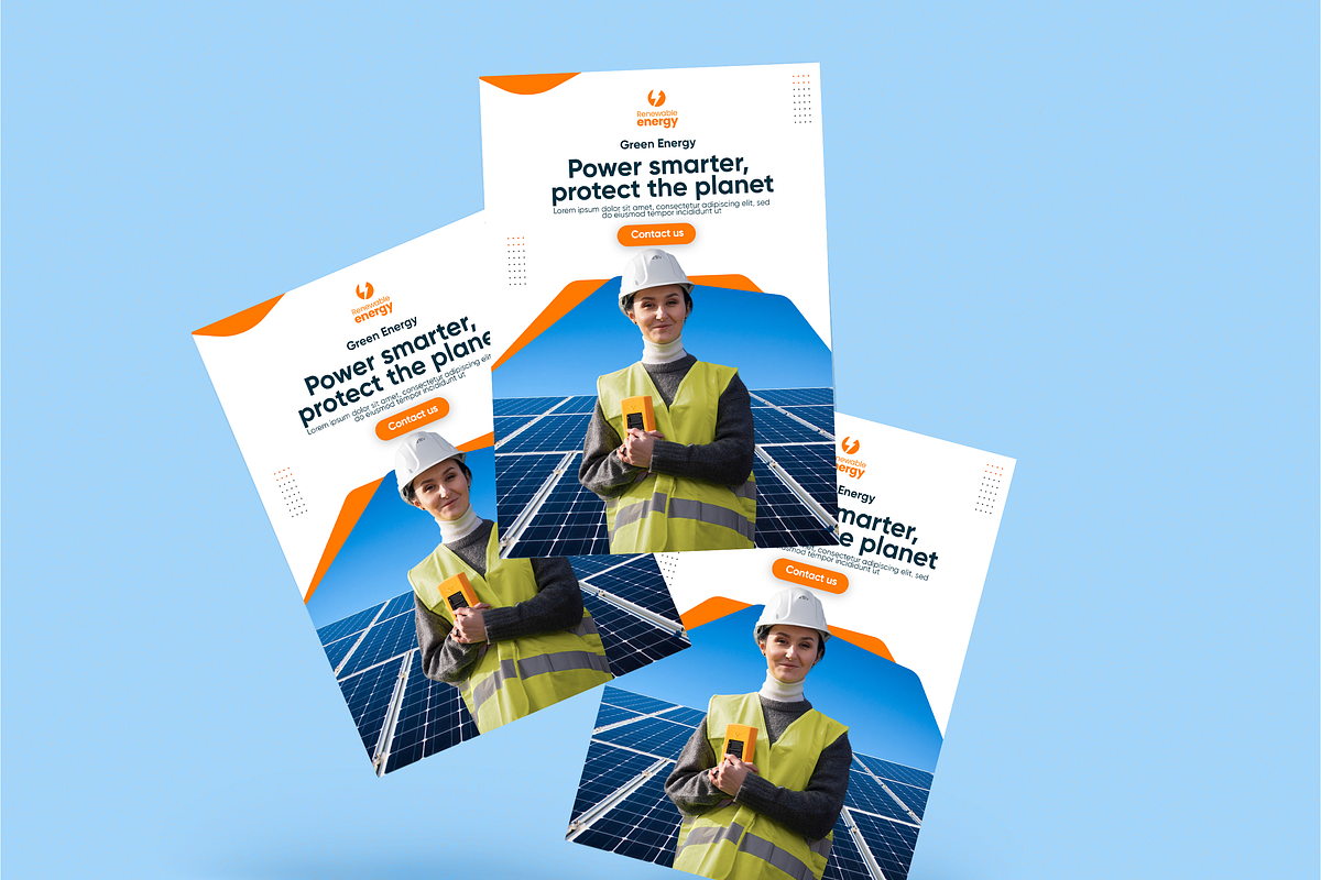 Minimal Solar Power Flyer Template, a Flyer Template by Soulfuldesignstudio (Photo 3 of 4)