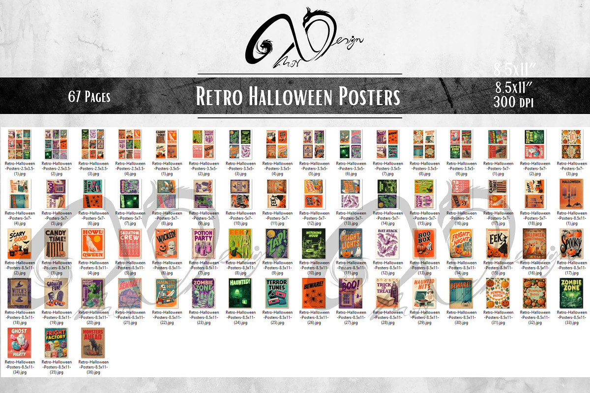 Retro Halloween Posters, a Background Graphic by NiiiNArt (Photo 8 of 9)
