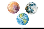 Watercolor Planet Solar System PNG, a Decorative Illustration by illuztrate (Thumbnail 6 of 7)