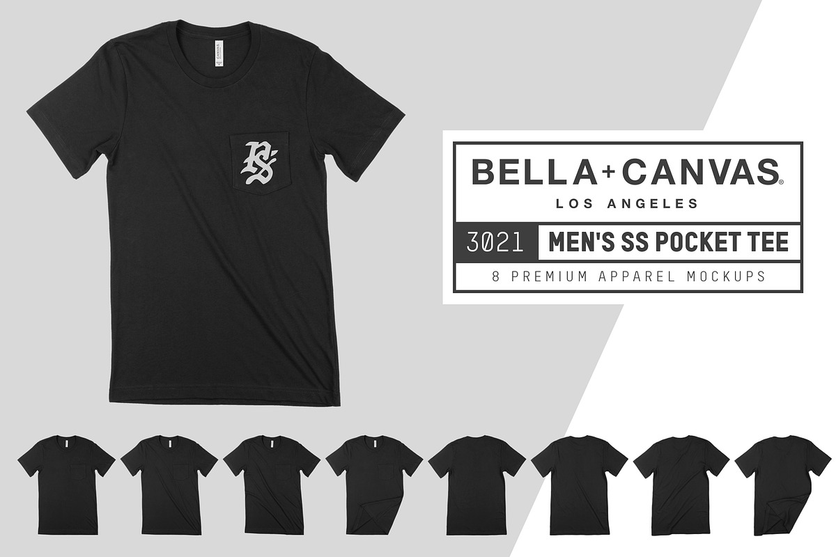 Bella Canvas 3021 Pocket T-Shirt, a Shirt Mockup by Pixel Sauce™ (Photo 1 of 7)