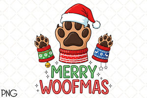Merry Woofmas Dog Paws Sublimation, an Illustration by Black Bird Studio
