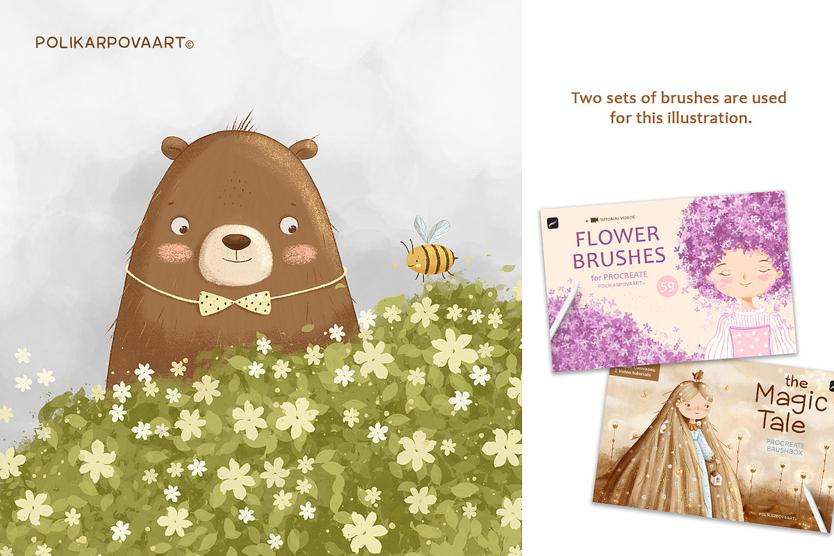 Flower Brushes for Procreate, a Brush Add-On by polikarpovaart (Photo 3 of 11)