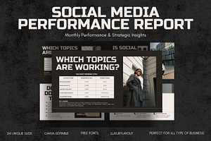 Social Media Report Canva Template, a Presentation Template by ShowUp! Studio