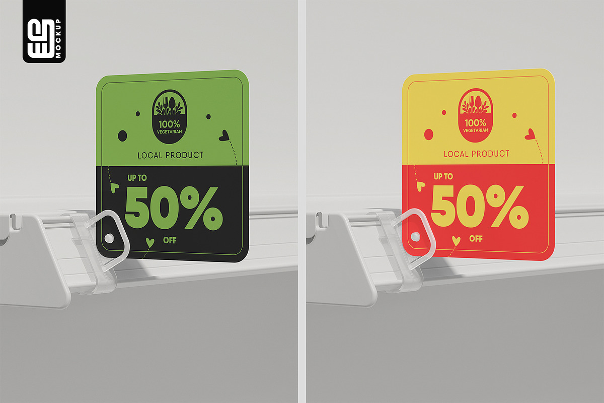 Promotional Shelf Sign Holder Mockup, an Advertising Mockup by SD Mockup (Photo 3 of 4)