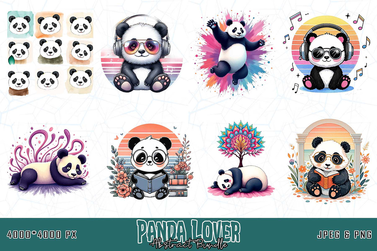 Panda Lover T-shirt Design Bundle, an Object Graphic by Sofia's Fashion (Photo 3 of 3)