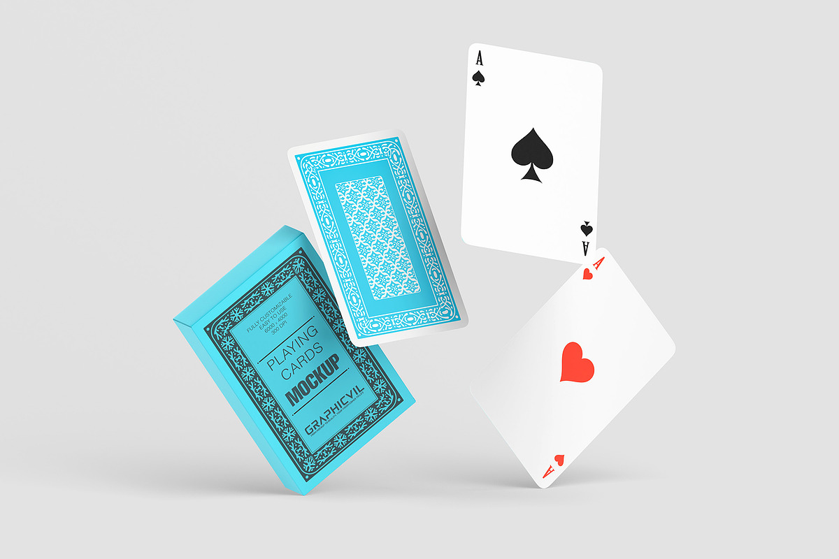 Playing card mockup Card game mockup, an Advertising Mockup by GraphicVil (Photo 8 of 9)