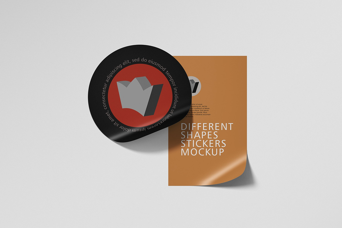 Different Shapes Stickers Mockup, a Packaging Mockup by Tahtagraphic (Photo 3 of 6)