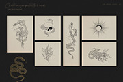 Hand Drawn Celestial Snakes & Sculls, an Animal Illustration by KirillsWorkshop (Thumbnail 7 of 10)