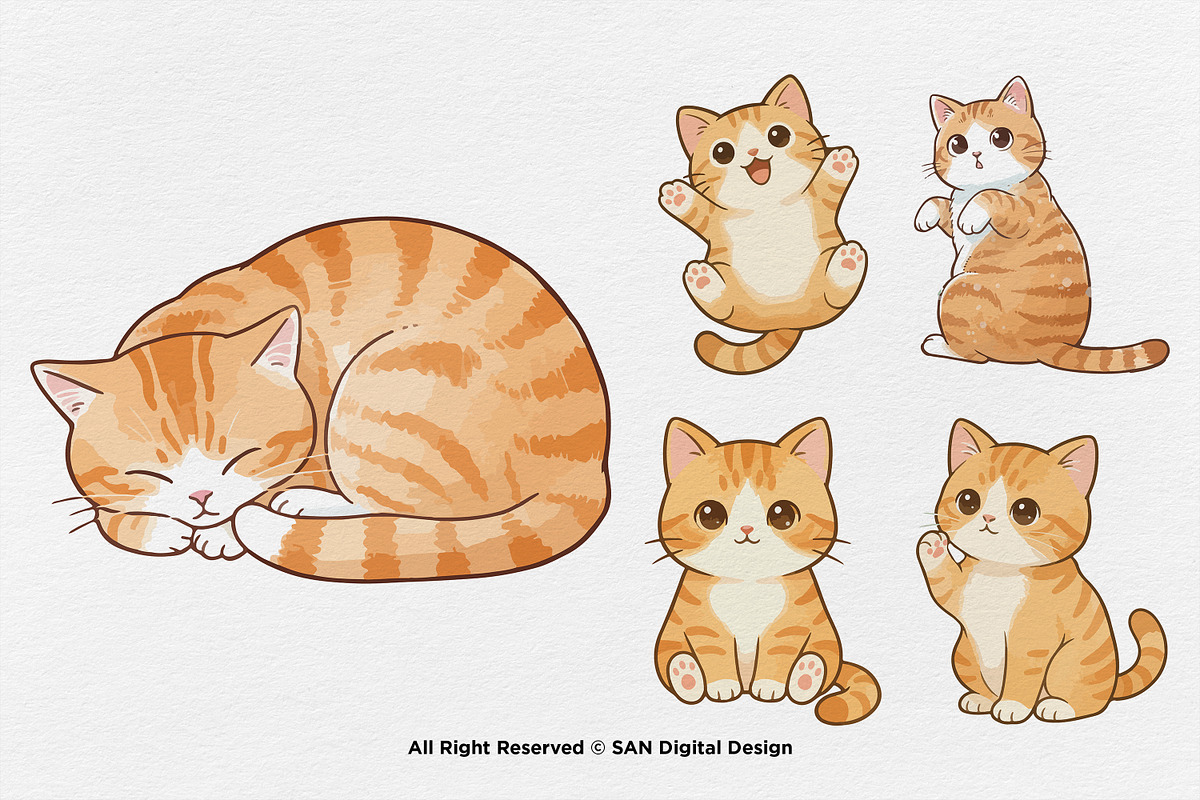 15 Bundle Watercolor Baby Kitten Pet, an Animal Illustration by Morspective (Photo 5 of 8)