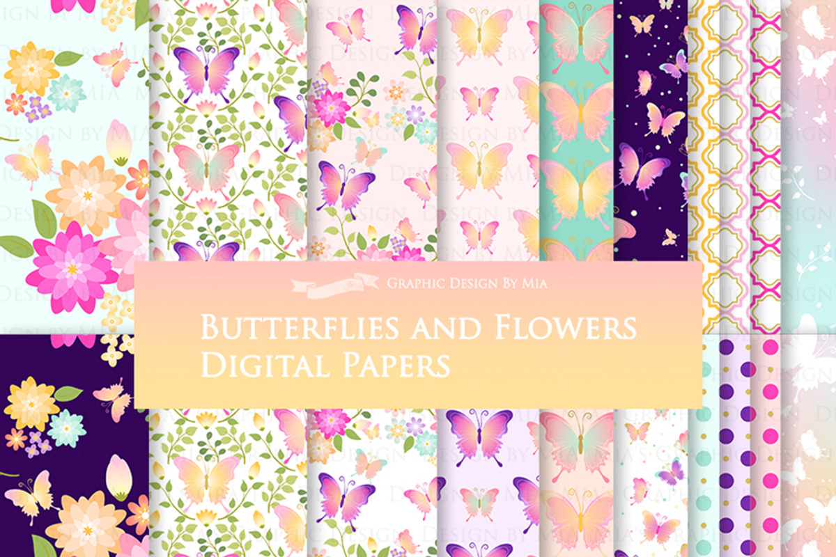 Butterflies and Flowers, an Illustration by Mia's Graphic Design (Photo 8 of 11)