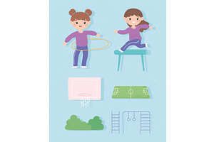 girls playing sport, a Person Illustration by studiogstock
